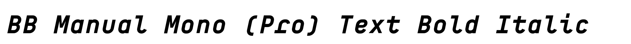 BB Manual Mono (Pro) Text Bold Italic image
